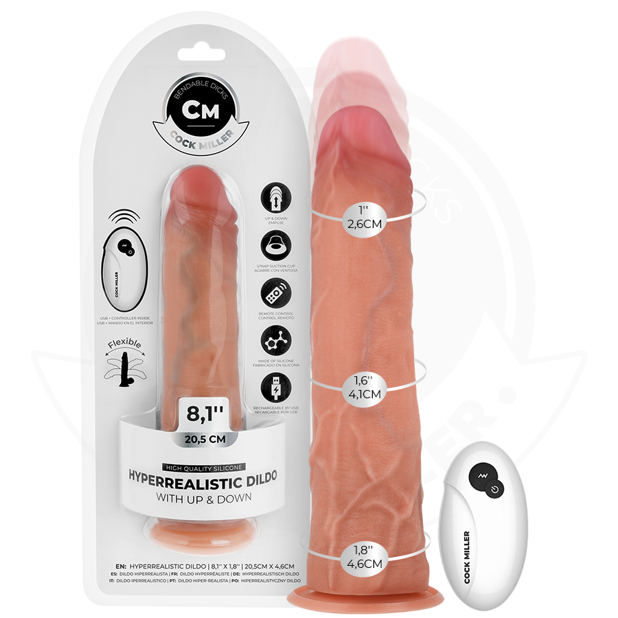 Hiperrealistični dildo s funkcijom potiskivanja i daljinskim upravljačem COCK MILLER