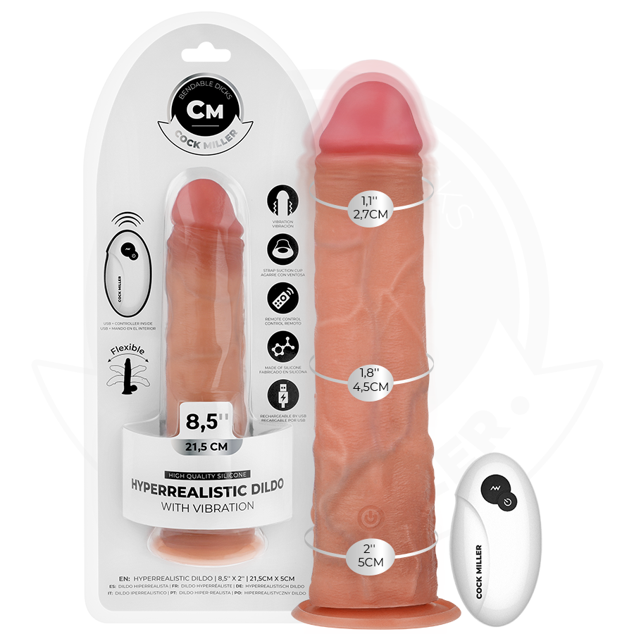 Realistični vibrirajući dildo s daljinskim upravljačem i vakuumskom čašicom COCK MILLER