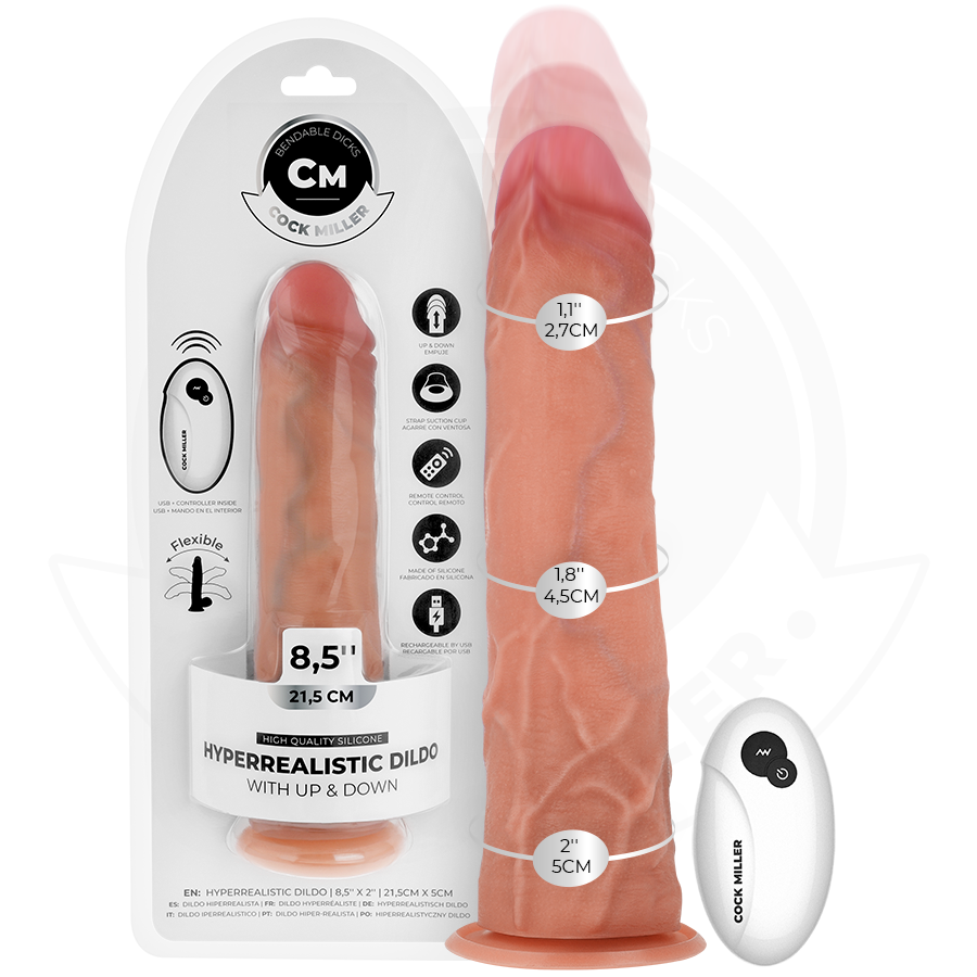 Hiperrealistični dildo s funkcijom potiskivanja i vakuumskom čašicom za intenzivnu stimulaciju COCK MILLER
