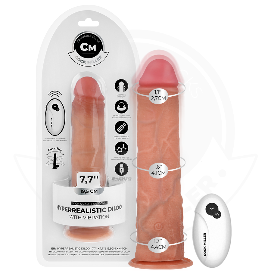 Realistični silikonski dildo s vakuumskom čašicom i daljinskim upravljačem COCK MILLER