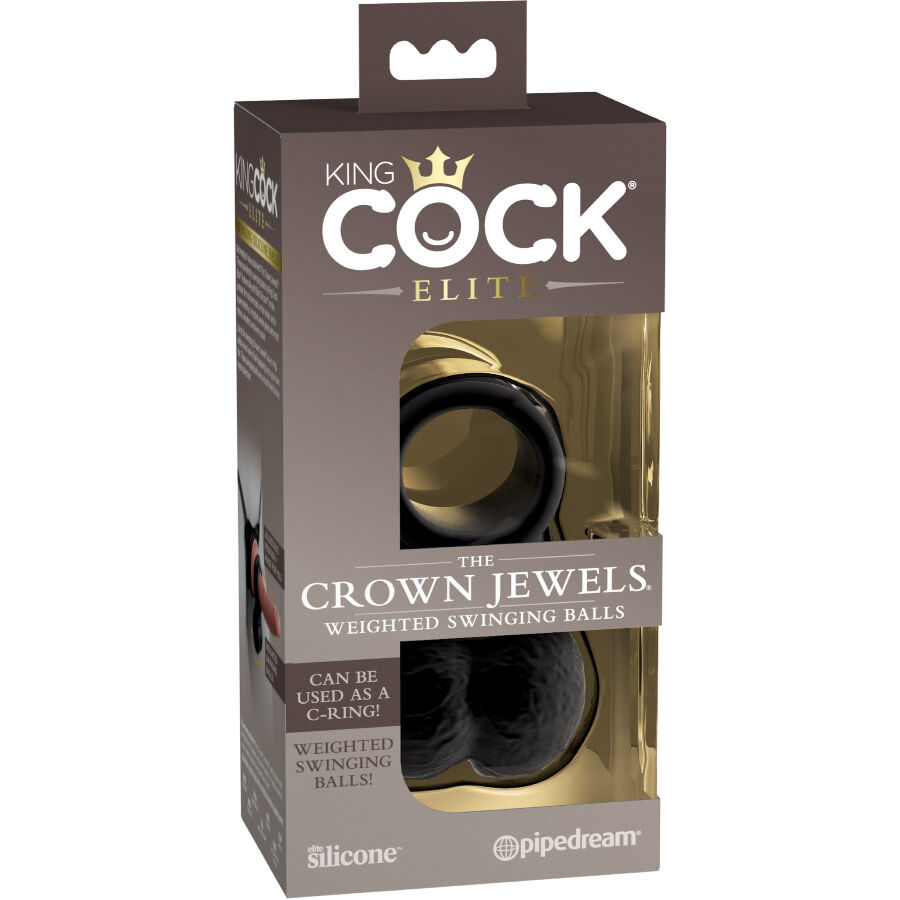 KING COCK The Crown Jewels prsten u obliku slova C s otežanim kuglicama