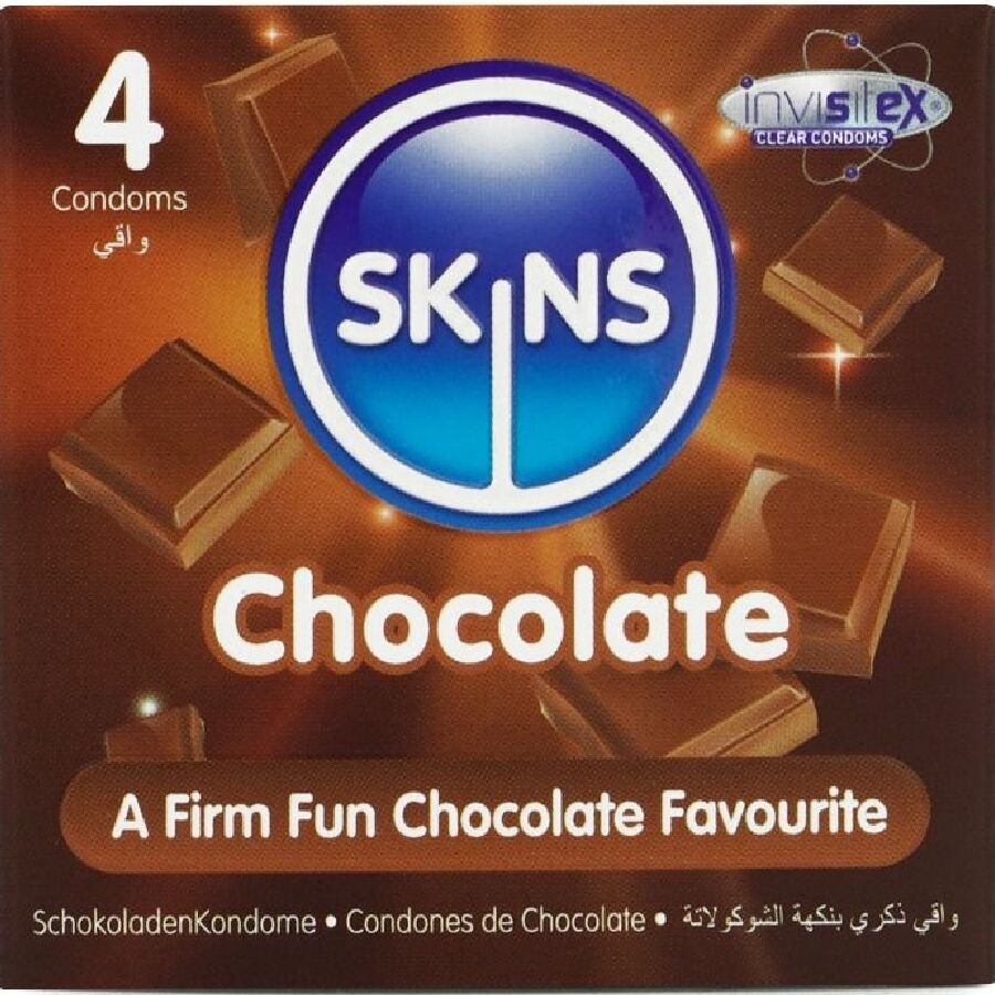 SKINS kondomi s okusom čokolade, 4 komada