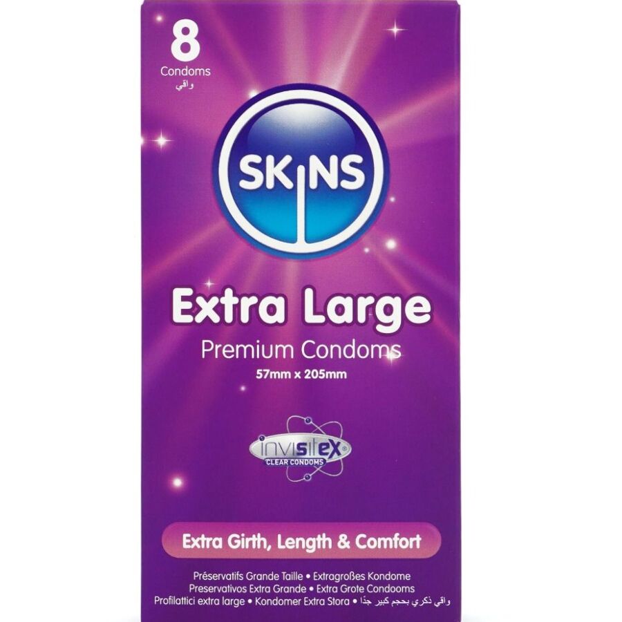 SKINS Extra Large veliki kondomi, 8 komada