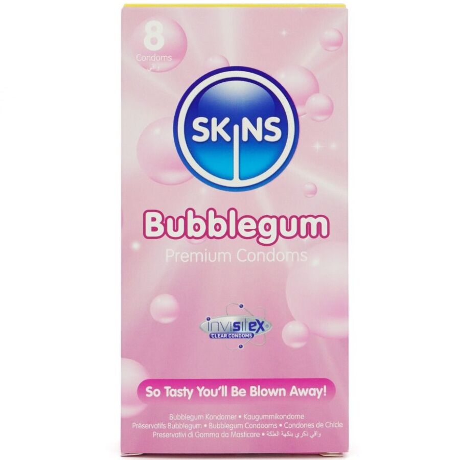 SKINS kondomi s okusom žvakaće gume, 8 komada