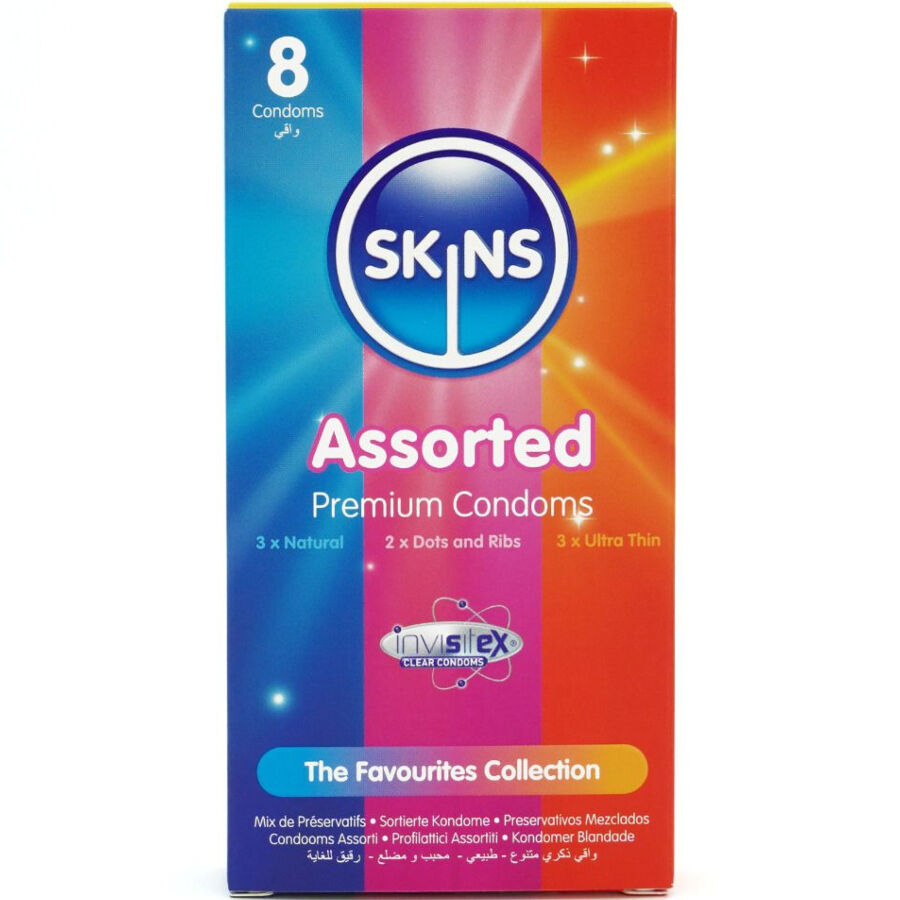 SKINS kondomi, miješano pakiranje, 8 komada