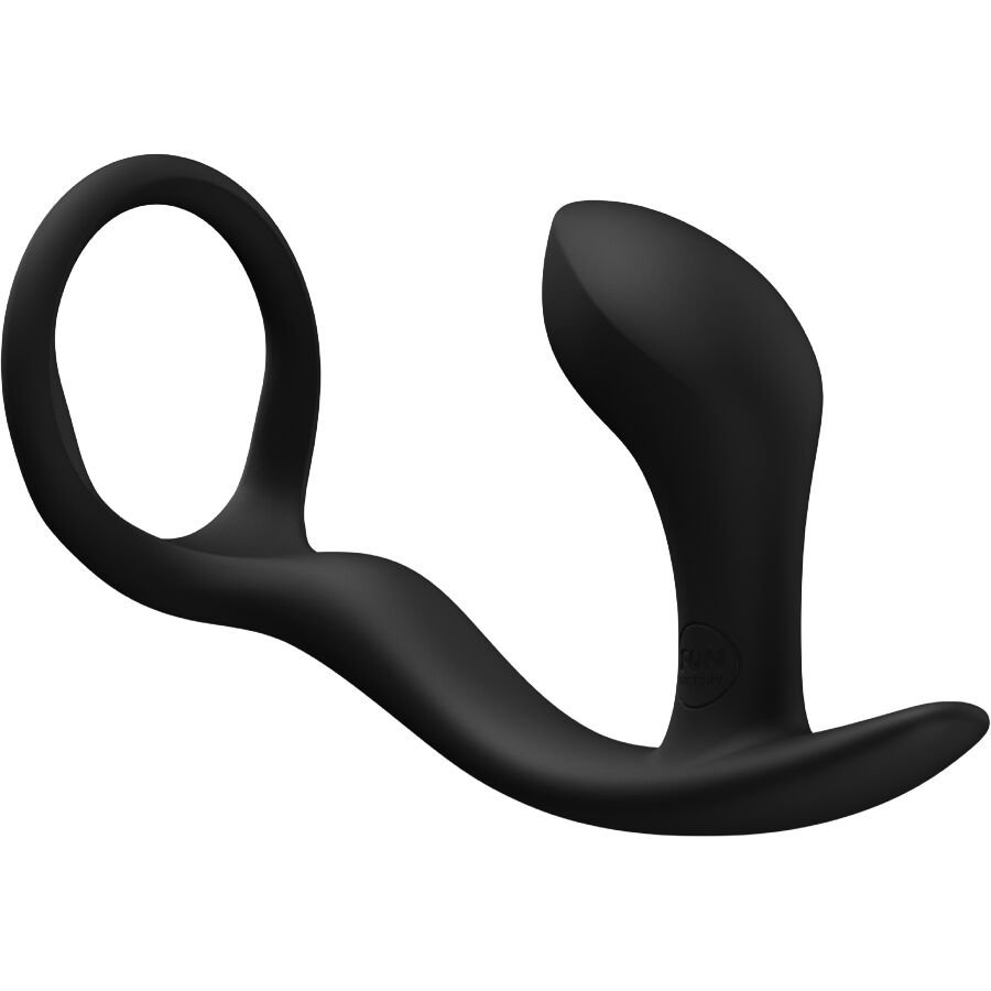FUN FACTORY Bootie Ring analni čep s funkcijom potiska, crni