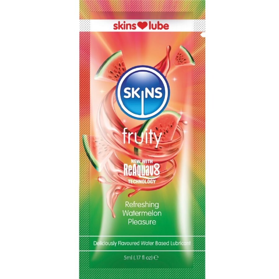 SKINS Fruity lubrikant s okusom lubenice 5 ml