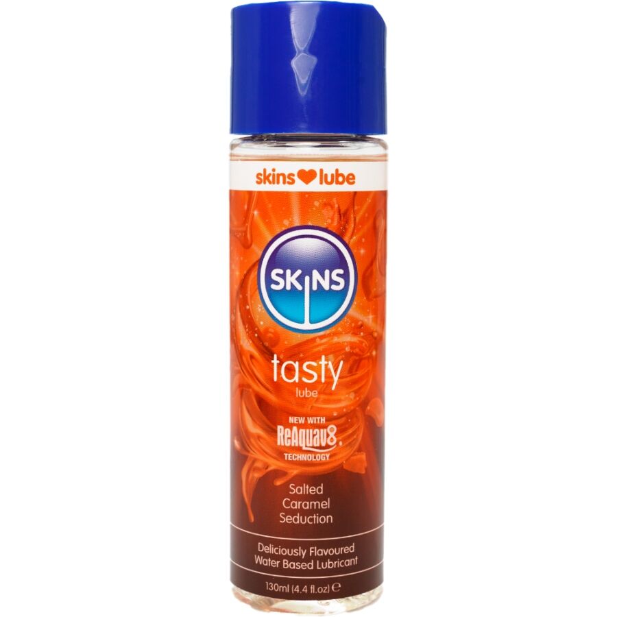 SKINS Tasty lubrikant s okusom slane karamele, 130 ml