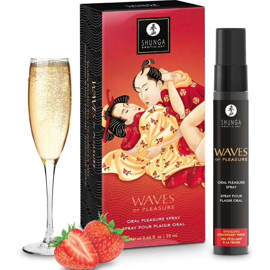SHUNGA Waves sprej za užitak s okusom jagode, 20 ml