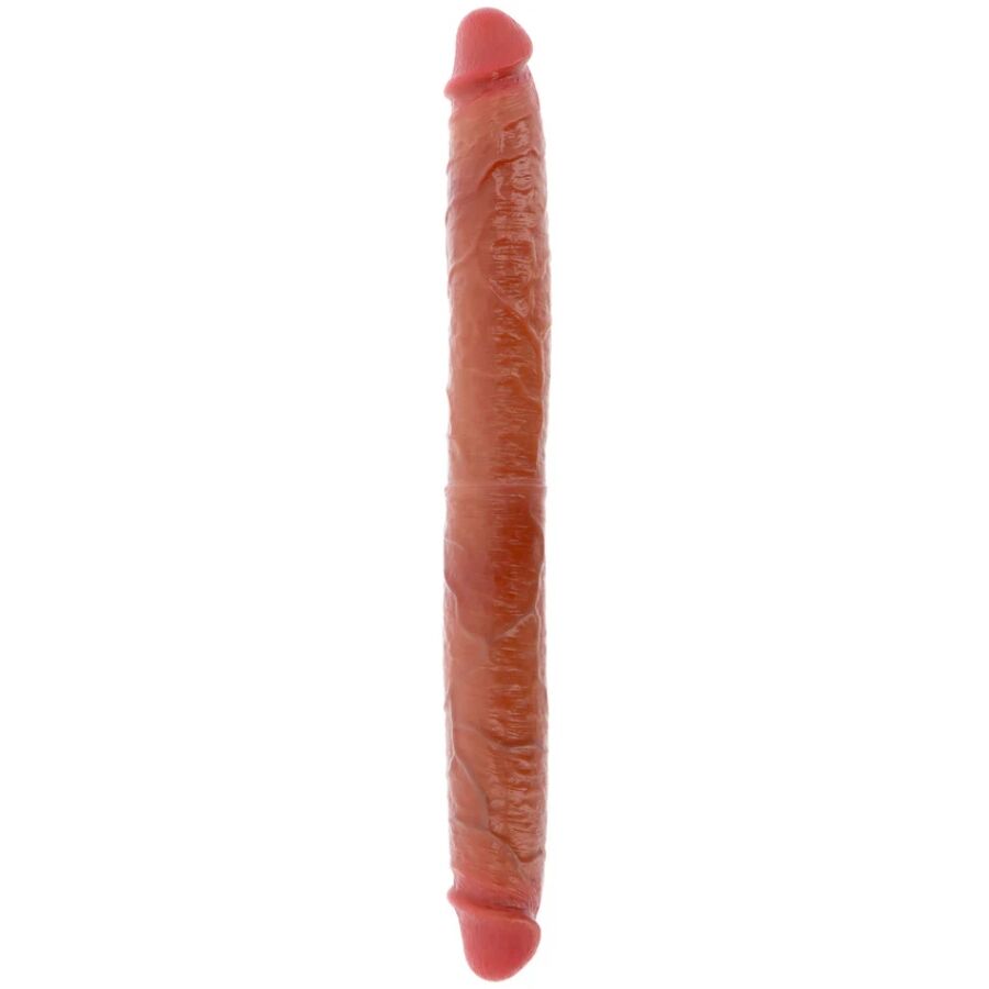 GET REAL dvostrani dildo od silikona, boja karamele, 46 cm