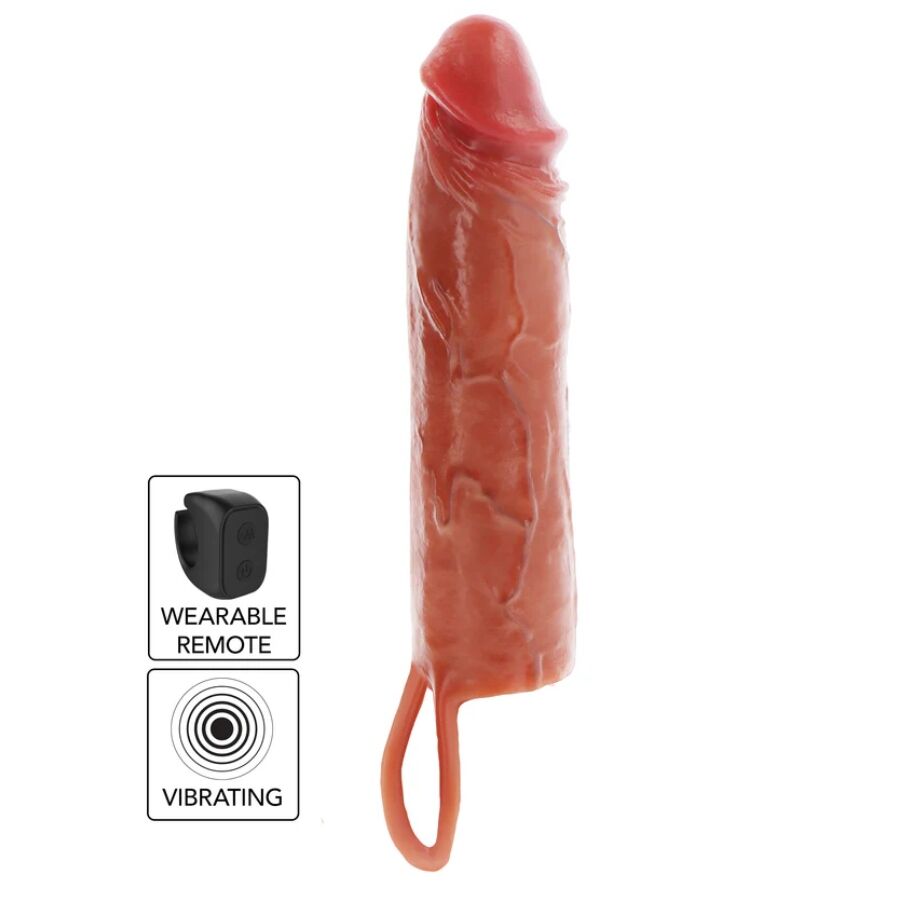 GET REAL Hydrated Skin navlaka za penis s daljinskim upravljačem, 20 cm
