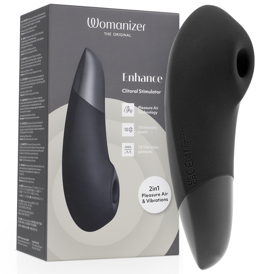 Womanizer Enhance vibrator s tlačnim valovima, crni