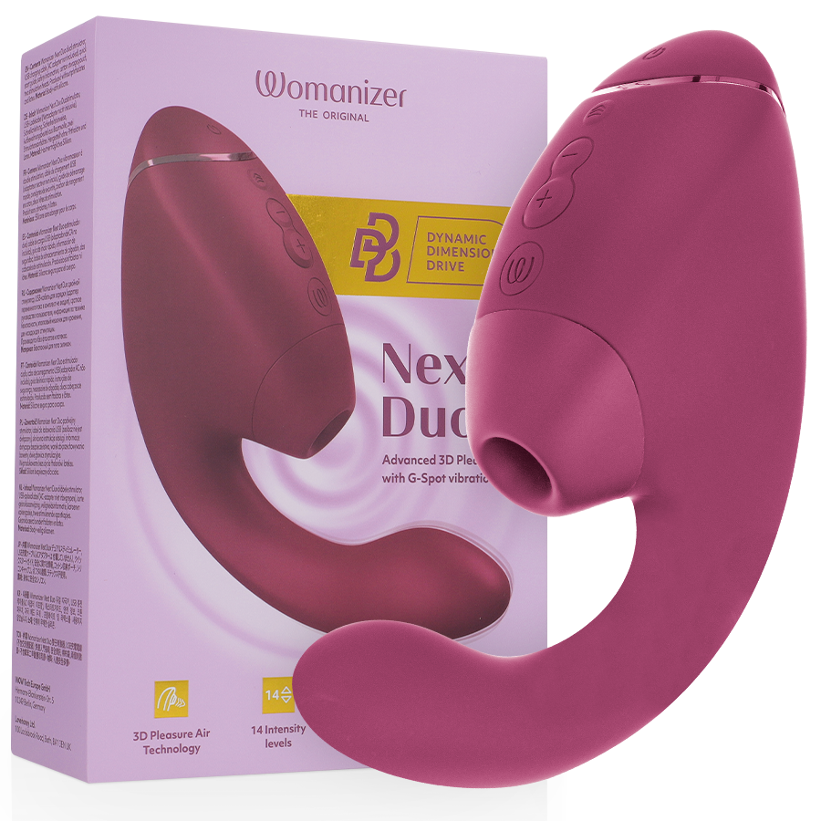 Womanizer Duo Next vibrator s tlačnim valovima u staroružičastoj boji