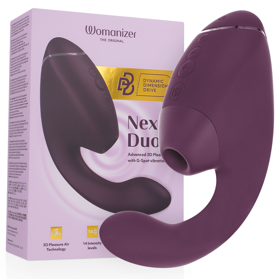 Womanizer Duo Next vibrator s tlačnim valovima, tamnoljubičasti