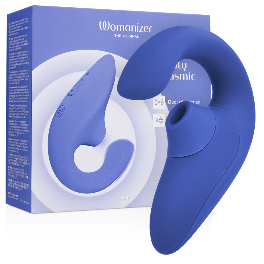 Womanizer Blend vibrator s tlačnim valovima, plavi