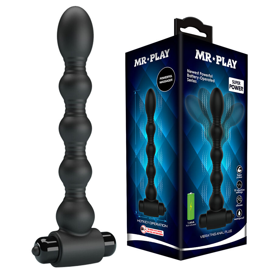 MR PLAY vibrirajući analni čep s perlastom teksturom