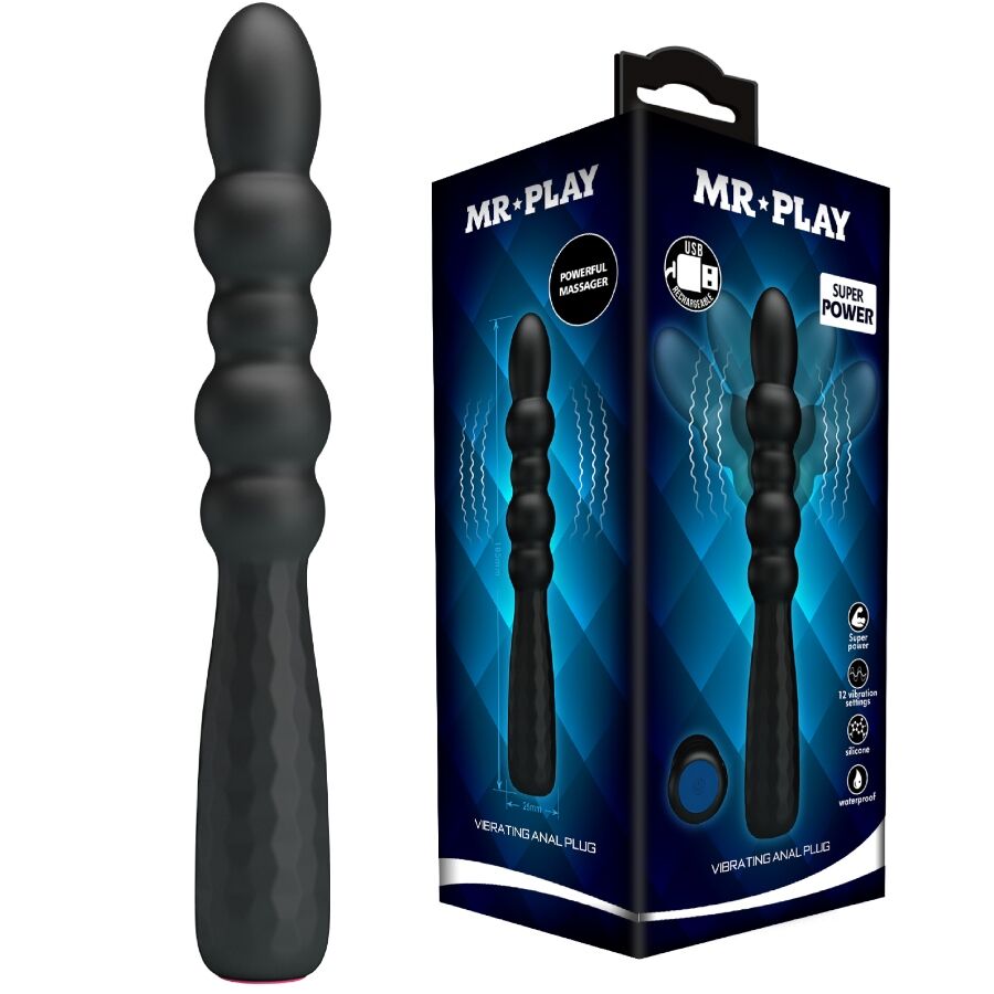 MR PLAY vibrirajući analni čep s fleksibilnim vratom