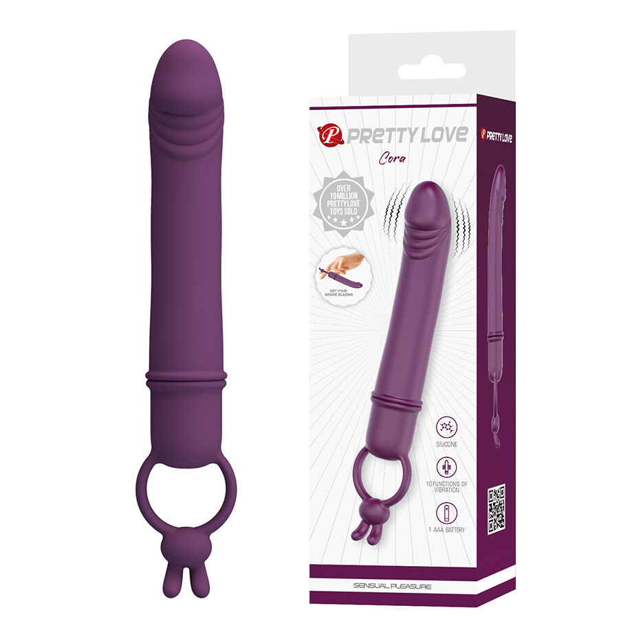 Pretty Love Cora vibrator u obliku penisa s držačem za prsten