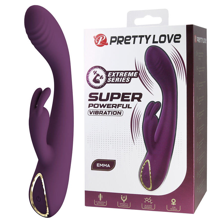 Pretty Love Emma rabbit vibrator sa stimulatorom, ljubičasti