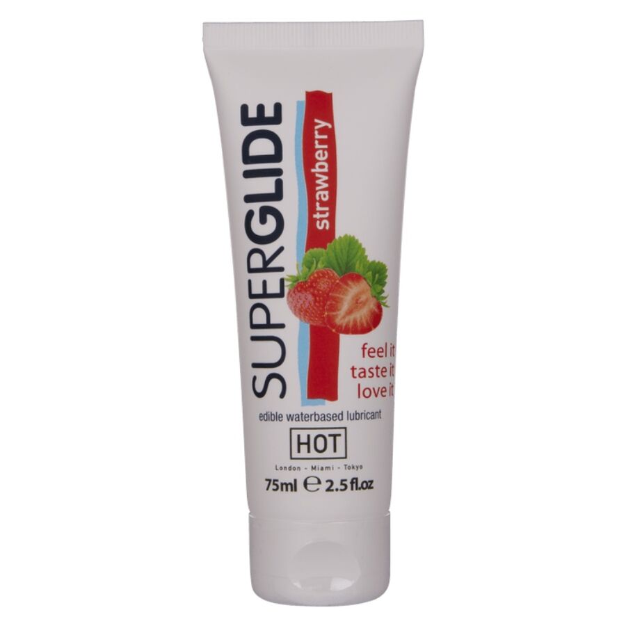 HOT Superglide lubrikant s okusom jagode, 75 ml