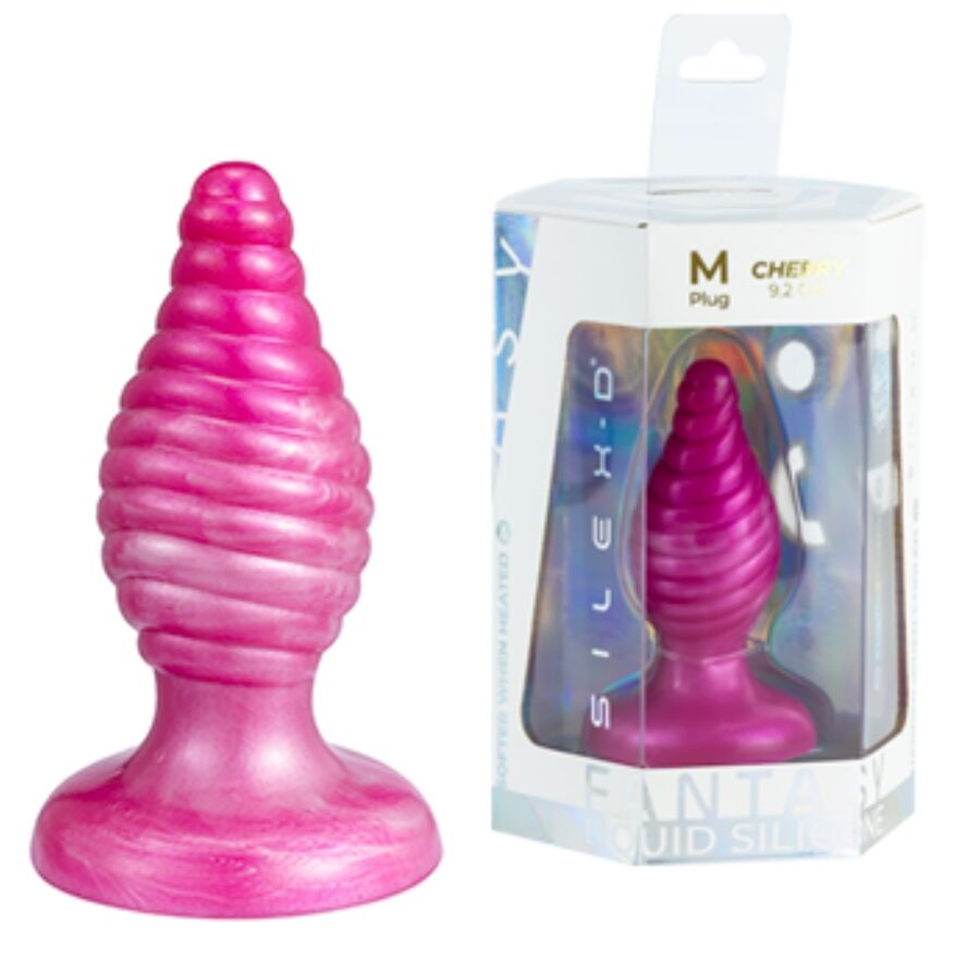 Silexd Cherry Fantasy Analni Čep Od Tekućeg Silikona, Termoreaktivan, Ružičasti, 9,2 Cm