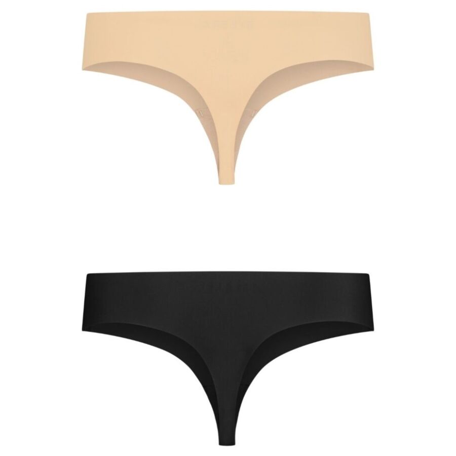 BYE BRA Invisible String u setu od 2 komada, bež i crna