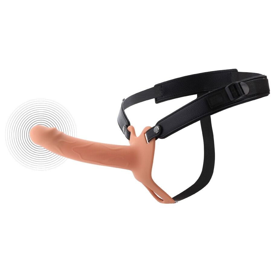 HIDDEN DESIRE INFERNO vibrirajuća navlaka za penis s pojasom, 18 cm