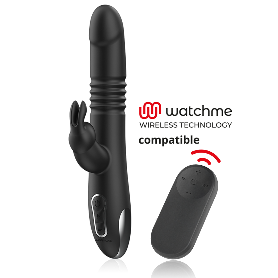 Rabbit vibrator za G točku s funkcijom kretanja gore dolje, 24,5 cm BLACKSILVER