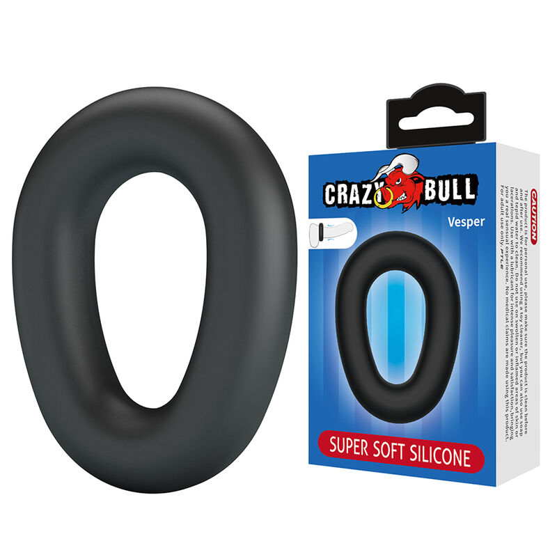CRAZY BULL Vesper silikonski prsten za penis bez vibracija, crni
