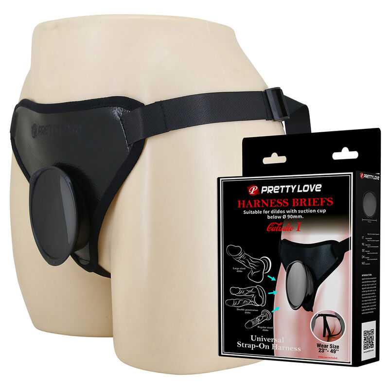 Pretty Love Strap On Harness, crni