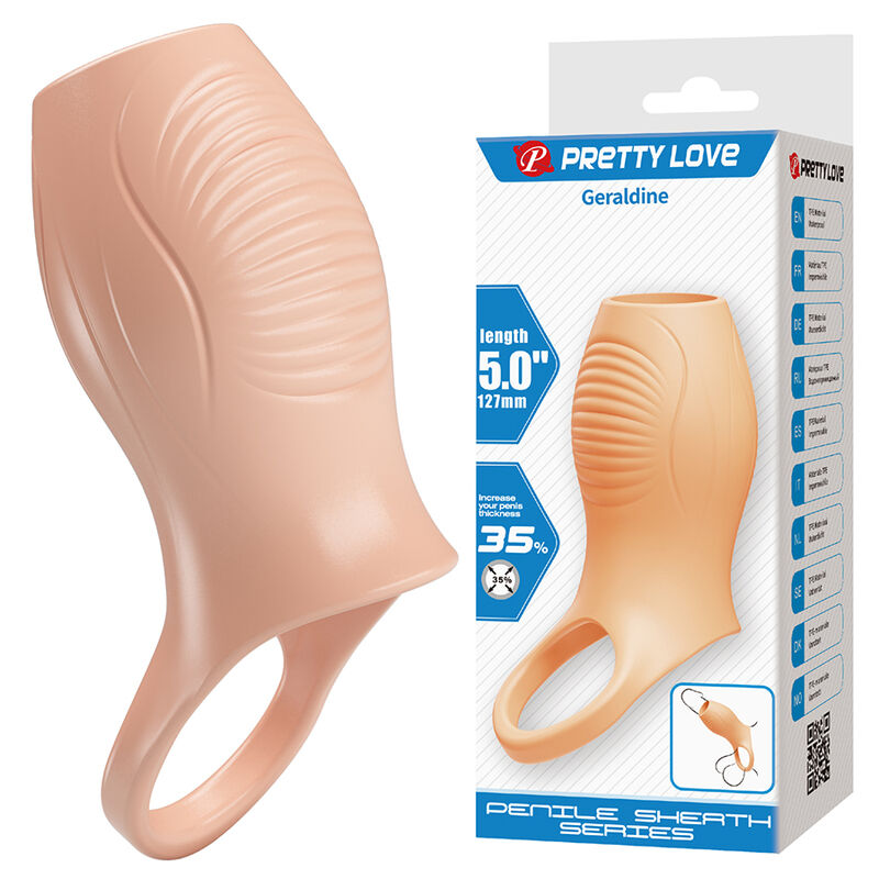 Pretty Love Geraldine navlaka za penis s ugrađenim potpornim prstenom