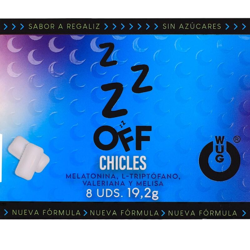 WUG GUM WUG Off žvakaća guma s melatoninom, 8 komada