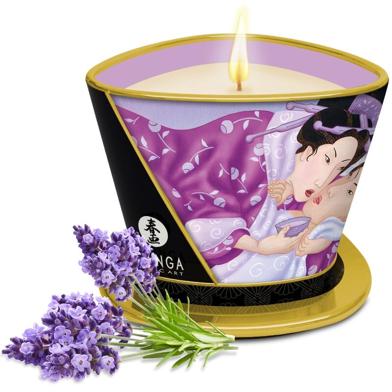 Shunga masažna svijeća s mirisom lavande, 170 ml