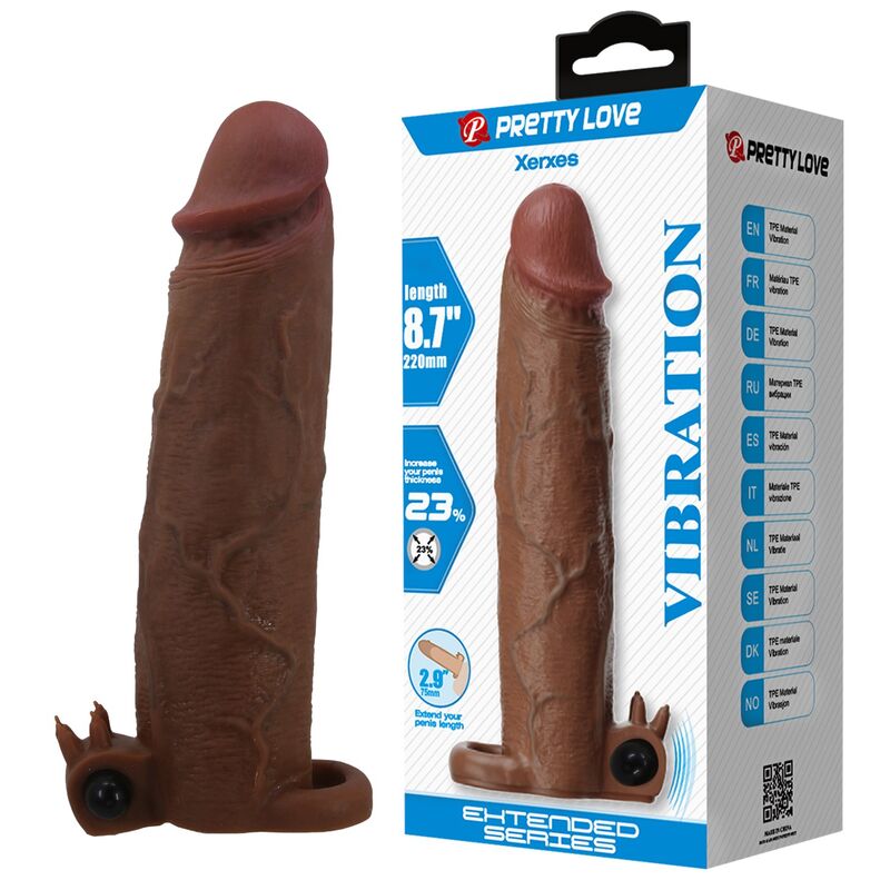 Pretty Love Xerxes vibrirajuća navlaka za penis, 22 cm
