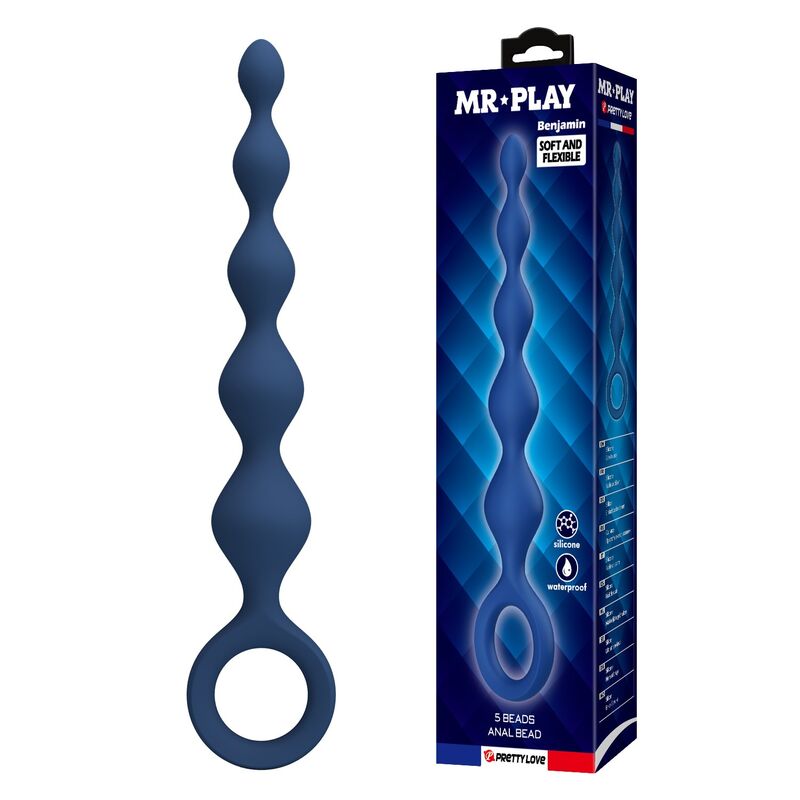 Analni lanac MR PLAY s čepom, plavi, 20,4 cm