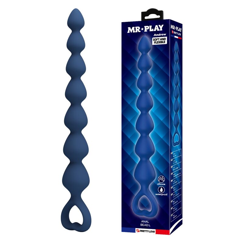 MR PLAY analni lanac s analnim čepom, plavi, 26,7 cm
