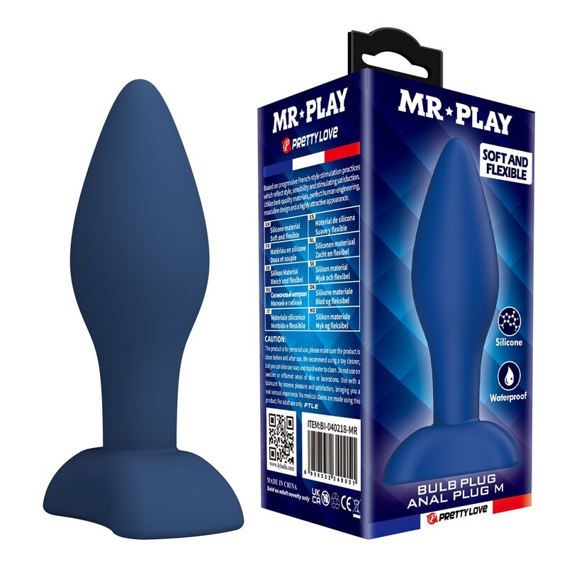 MR PLAY analni čep od silikona, plavi, veličina M