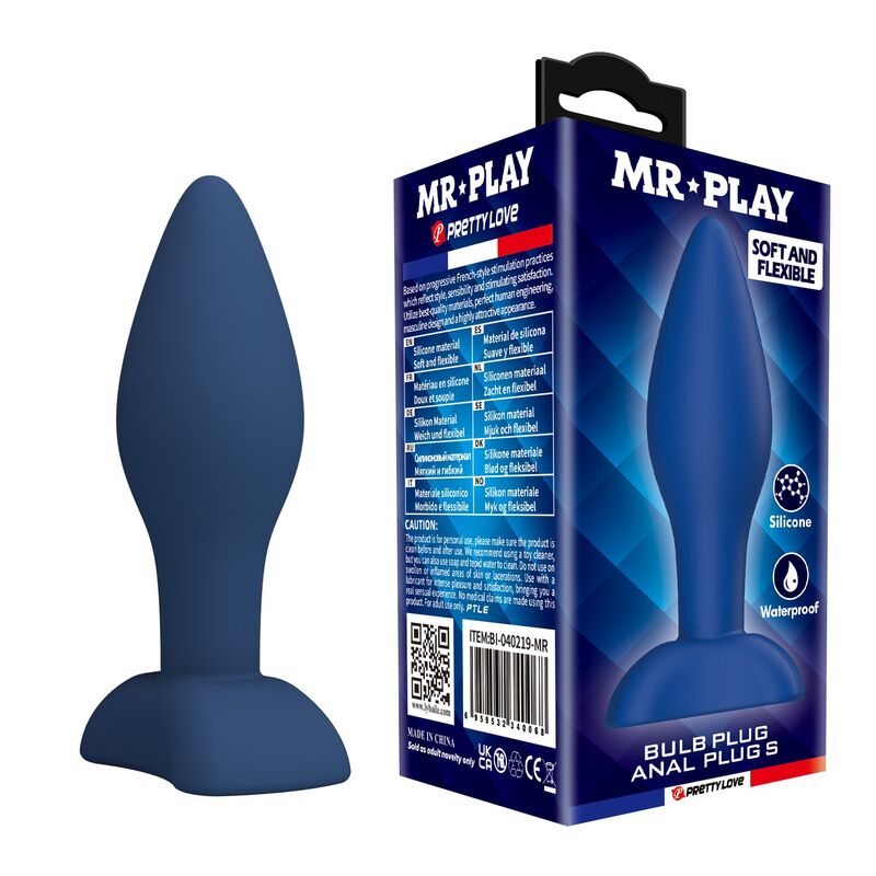 MR PLAY analni čep od silikona, plavi, veličina S
