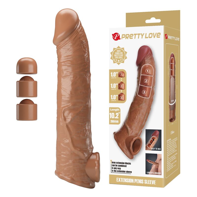 Pretty Love navlaka za penis s podesivom dubinom, 26 cm