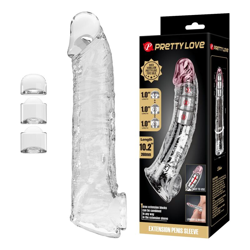 PRETTY LOVE prilagodljiva navlaka za penis, 26 cm