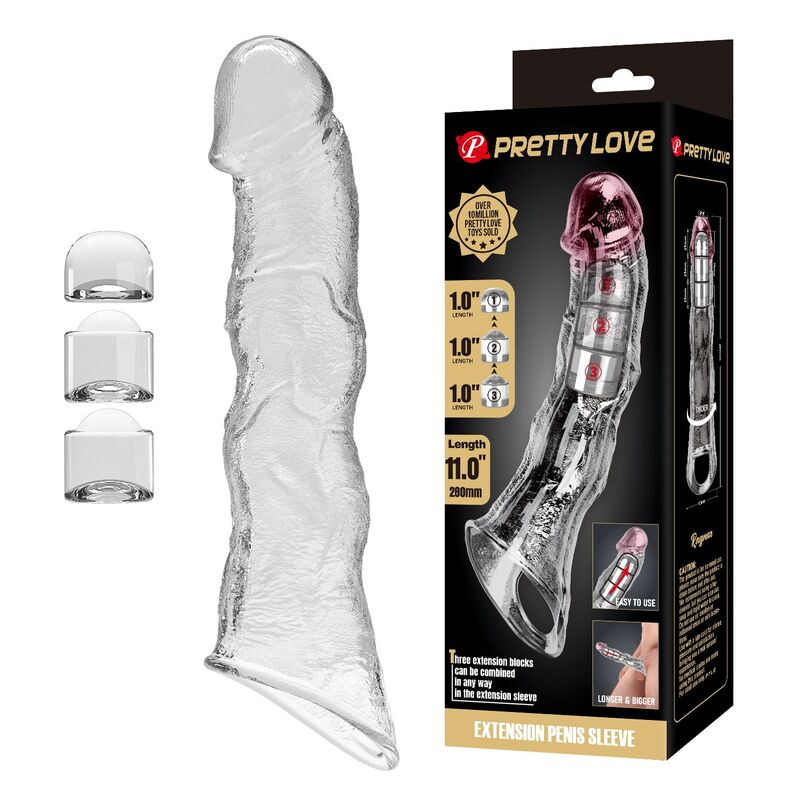 Pretty Love navlaka za penis, podesiva, 28 cm, prozirna