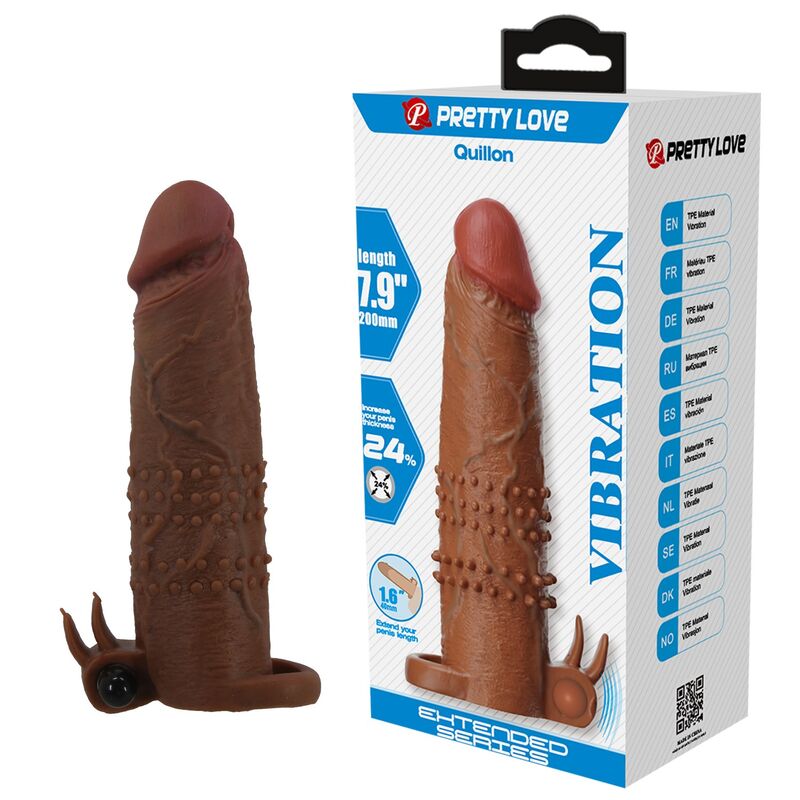 PRETTY LOVE Quillon navlaka za penis s vibrirajućim bulletom, 20 cm