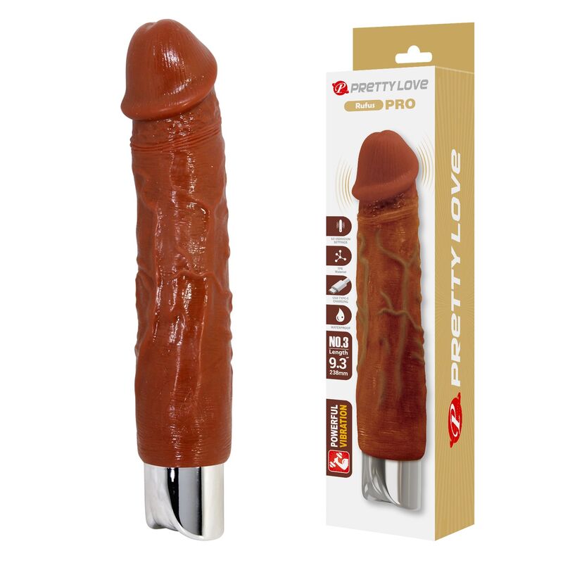 Pretty Love Pro vibrator, smeđi, 23,5 cm