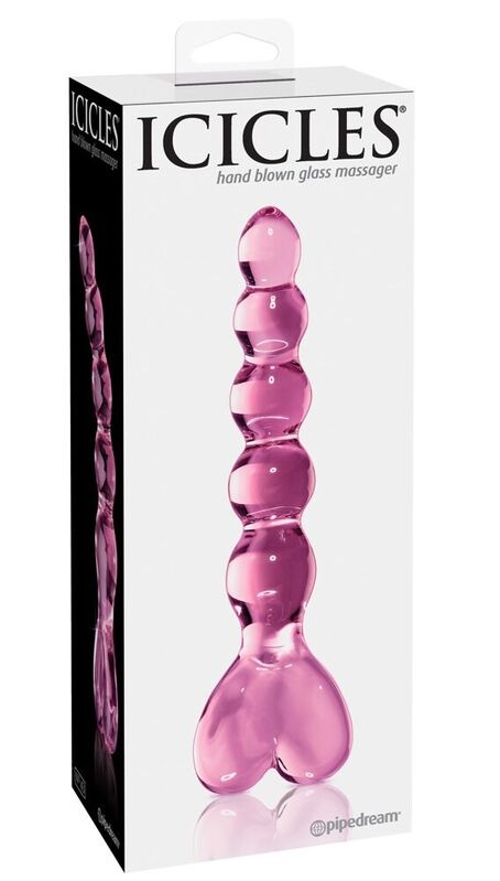 ICICLES N. 43 stakleni masažer s perlastom drškom