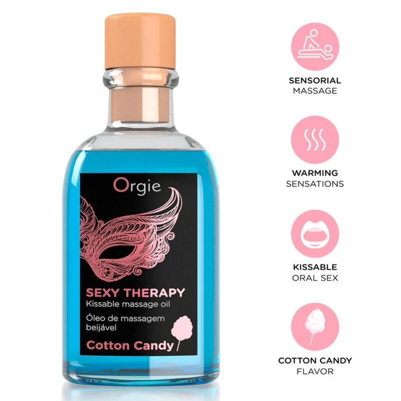 ORGIE Lips Massage Set Cotton Candy s uljem za masažu, 100 ml