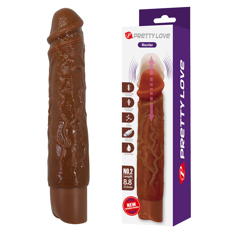 Pretty Love Kessler realistični vibrator s funkcijom potiska, 22 cm