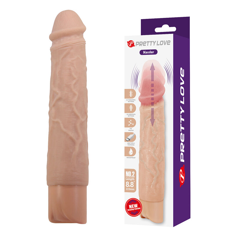Pretty Love Kessler realistični vibrator s automatskim potiskivanjem