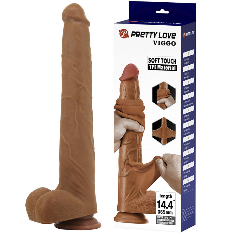 Pretty Love Viggo realistični dildo, smeđi