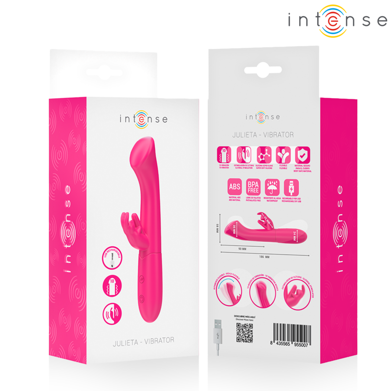 INTENSE Julieta vibrator Rabbit, 18,6 cm, ružičasti