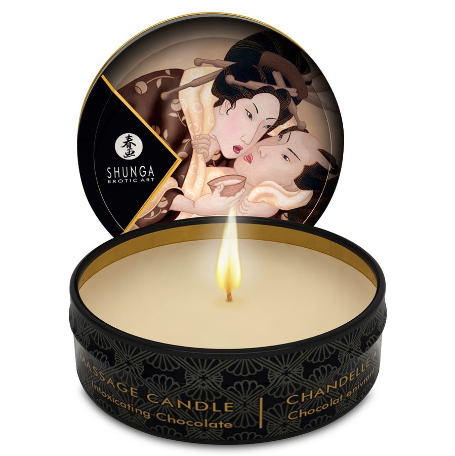 Shunga Mini Caress masažna svijeća s mirisom čokolade, 30 ml